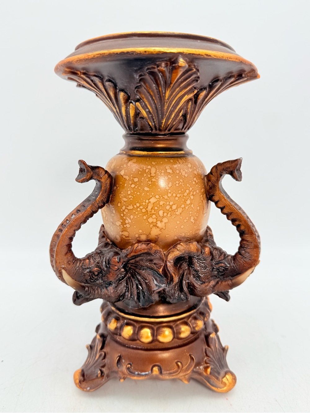 Ornate Elephant Accent pedestal - home decor - candle holder - vase holder